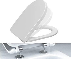 Ramm Toilettensitz Soft Close mit Schnellverschluss – antibakteriell, perfekt für V & B Subway 44x36cm