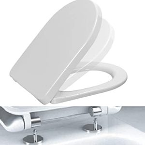 Ramm Toilettensitz Soft Close mit Schnellverschluss – antibakteriell, perfekt für V & B Subway 44x36cm