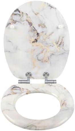 Toilettendeckel Holz mit Absenkautomatik - Leichter zu reinigender WC Sitz mit Quick-Release für modernes Baddesign