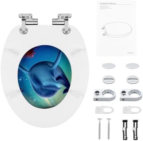 Toilettendeckel Holz mit Absenkautomatik - Leichter zu reinigender WC Sitz mit Quick-Release für modernes Baddesign