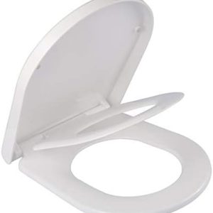 Grünblatt Duroplast WC Sitz mit Absenkautomatik für Familien – Abnehmbar & leicht zu reinigen (D-Form)