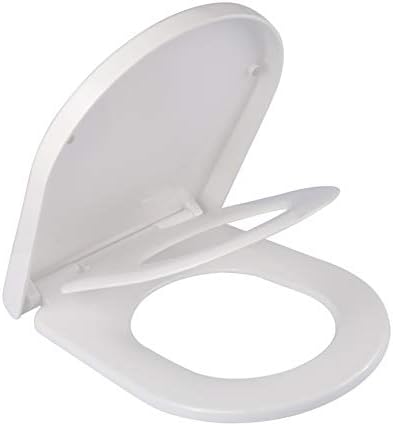 Grünblatt Duroplast WC Sitz mit Absenkautomatik für Familien – Abnehmbar & leicht zu reinigen (D-Form)