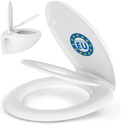 Familienfreundliche Toilettenbrille von – 2-in-1 WC Sitz mit Kindersitz und Absenkautomatik für sichere Nutzung – Hygie