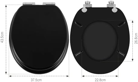 Toilettendeckel Holz mit Absenkautomatik - Leichter zu reinigender WC Sitz mit Quick-Release für modernes Baddesign