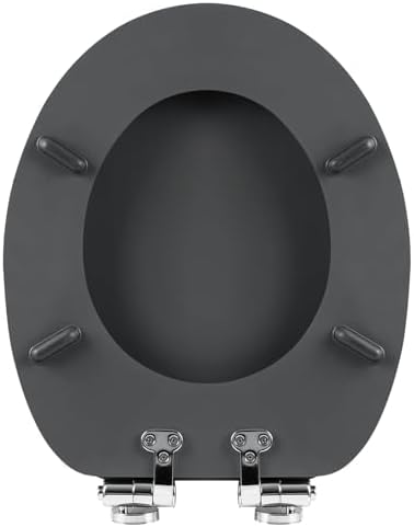 Toilettendeckel Holz mit Absenkautomatik - Leichter zu reinigender WC Sitz mit Quick-Release für modernes Baddesign