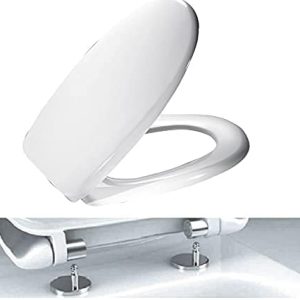 Ramm Toilettensitz Soft Close | Antibakterieller Duroplast WC Sitz für Roca Victoria | Einfaches Anbringen mit Quick-Rel