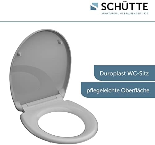 SCHÜTTE STONE WC-Sitz Duroplast mit Absenkautomatik & Schnellverschluss - ideale Reinigung, Belastung 150 kg, Steinmotiv