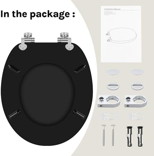 Toilettendeckel Holz mit Absenkautomatik - Leichter zu reinigender WC Sitz mit Quick-Release für modernes Baddesign