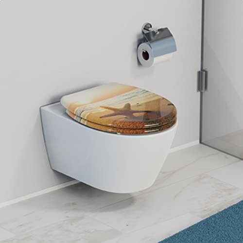 SCHÜTTE STONE WC-Sitz Duroplast mit Absenkautomatik & Schnellverschluss - ideale Reinigung, Belastung 150 kg, Steinmotiv