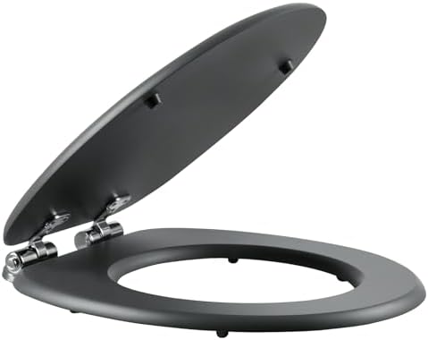 Toilettendeckel Holz mit Absenkautomatik - Leichter zu reinigender WC Sitz mit Quick-Release für modernes Baddesign