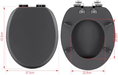 Toilettendeckel Holz mit Absenkautomatik - Leichter zu reinigender WC Sitz mit Quick-Release für modernes Baddesign