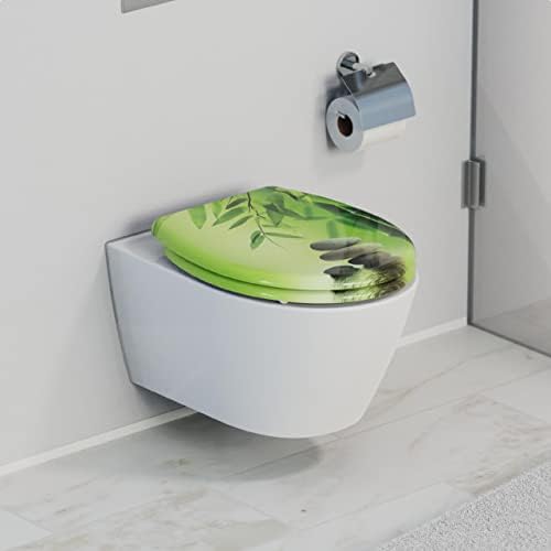SCHÜTTE STONE WC-Sitz Duroplast mit Absenkautomatik & Schnellverschluss - ideale Reinigung, Belastung 150 kg, Steinmotiv