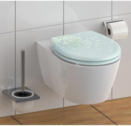 SCHÜTTE STONE WC-Sitz Duroplast mit Absenkautomatik & Schnellverschluss - ideale Reinigung, Belastung 150 kg, Steinmotiv