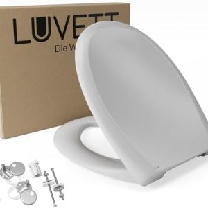 LUVETT® Toilettendeckel C770 oval mit Absenkautomatik – antibakterieller WC-Sitz in Manhattan Grau für einfachen Austaus