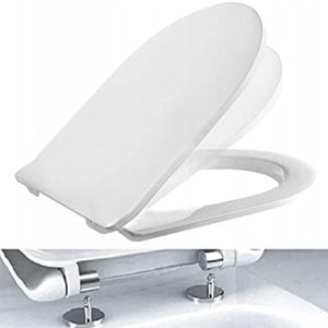 Ramm Toilettensitz mit Absenkautomatik | Antibakterieller Duroplast WC Sitz für komfortables Baden | Inklusive Montagezu