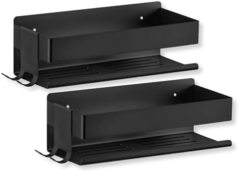 BENKSTEIN Duschablage 2er-Set | Duschregal zum Kleben oder Bohren | Praktische Halterung für Duschgel & Shampoo in Ihrem