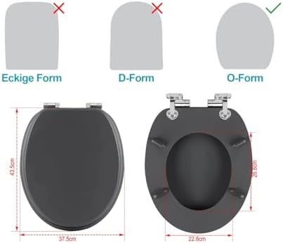 Toilettendeckel Holz mit Absenkautomatik - Leichter zu reinigender WC Sitz mit Quick-Release für modernes Baddesign