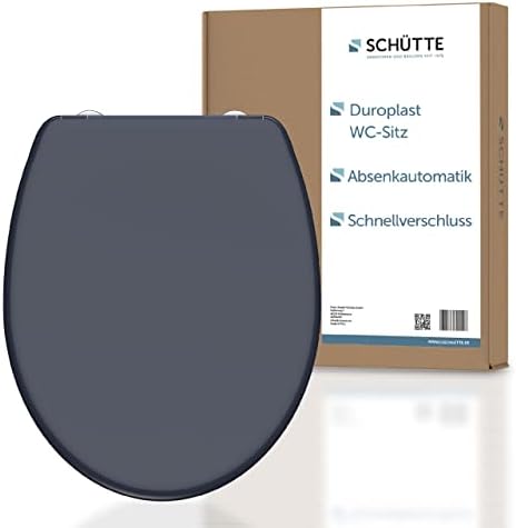SCHÜTTE STONE WC-Sitz Duroplast mit Absenkautomatik & Schnellverschluss - ideale Reinigung, Belastung 150 kg, Steinmotiv