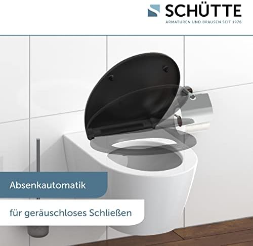 SCHÜTTE STONE WC-Sitz Duroplast mit Absenkautomatik & Schnellverschluss - ideale Reinigung, Belastung 150 kg, Steinmotiv