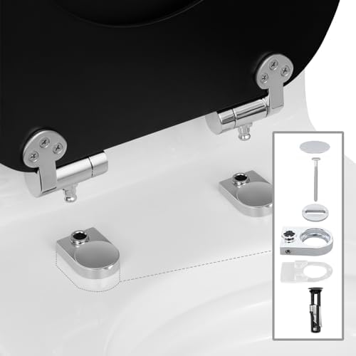 Toilettendeckel Holz mit Absenkautomatik - Leichter zu reinigender WC Sitz mit Quick-Release für modernes Baddesign
