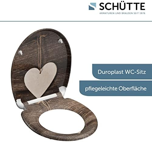 SCHÜTTE STONE WC-Sitz Duroplast mit Absenkautomatik & Schnellverschluss - ideale Reinigung, Belastung 150 kg, Steinmotiv