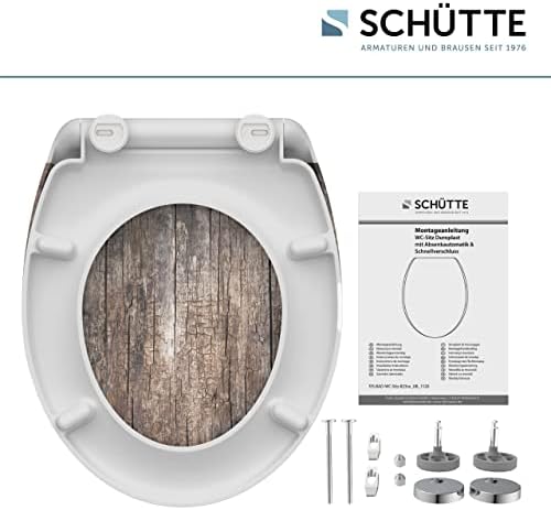 SCHÜTTE STONE WC-Sitz Duroplast mit Absenkautomatik & Schnellverschluss - ideale Reinigung, Belastung 150 kg, Steinmotiv