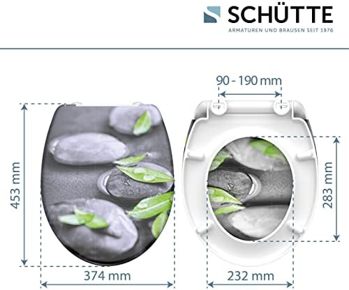 SCHÜTTE STONE WC-Sitz Duroplast mit Absenkautomatik & Schnellverschluss - ideale Reinigung, Belastung 150 kg, Steinmotiv