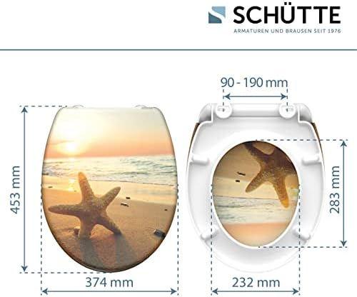 SCHÜTTE STONE WC-Sitz Duroplast mit Absenkautomatik & Schnellverschluss - ideale Reinigung, Belastung 150 kg, Steinmotiv