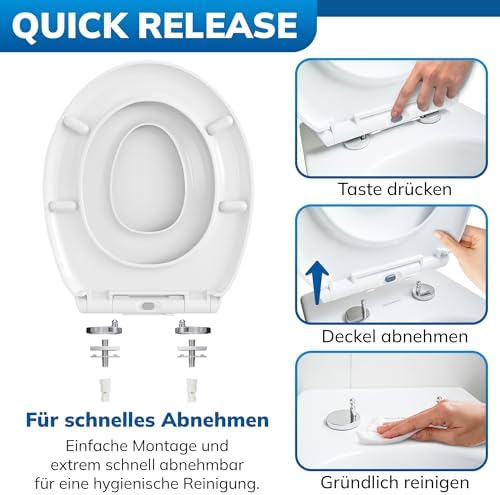 Familienfreundliche Toilettenbrille von – 2-in-1 WC Sitz mit Kindersitz und Absenkautomatik für sichere Nutzung – Hygie