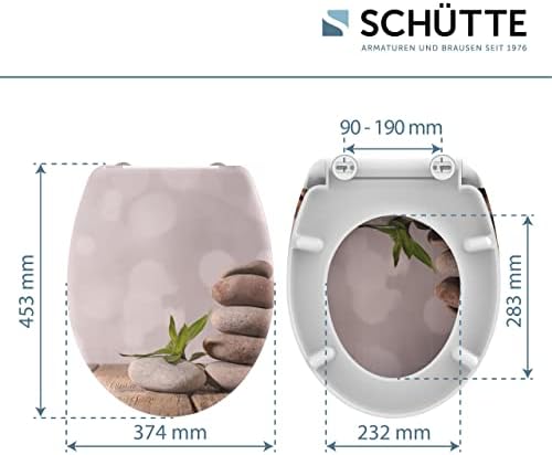 SCHÜTTE STONE WC-Sitz Duroplast mit Absenkautomatik & Schnellverschluss - ideale Reinigung, Belastung 150 kg, Steinmotiv