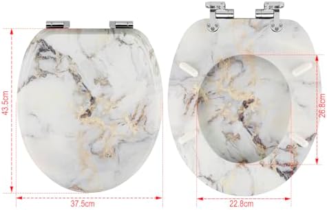Toilettendeckel Holz mit Absenkautomatik - Leichter zu reinigender WC Sitz mit Quick-Release für modernes Baddesign