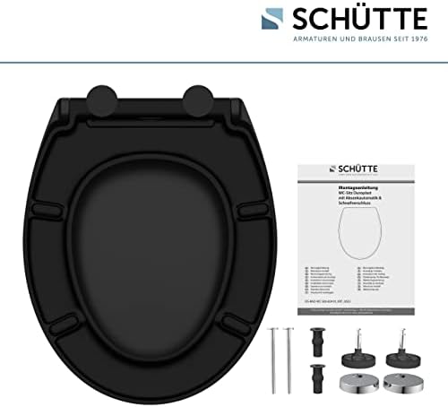SCHÜTTE STONE WC-Sitz Duroplast mit Absenkautomatik & Schnellverschluss - ideale Reinigung, Belastung 150 kg, Steinmotiv