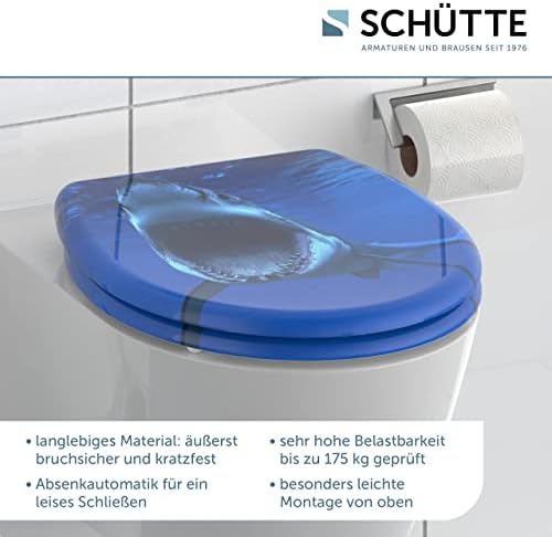 SCHÜTTE STONE WC-Sitz Duroplast mit Absenkautomatik & Schnellverschluss - ideale Reinigung, Belastung 150 kg, Steinmotiv
