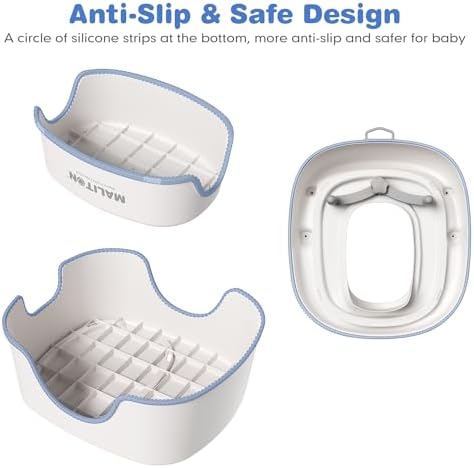 Maliton Toilettensitz für Kinder 1-8 Jahre mit 2-stufigem Tritthocker, rutschfest und weich, ideal für sicheres Toilette