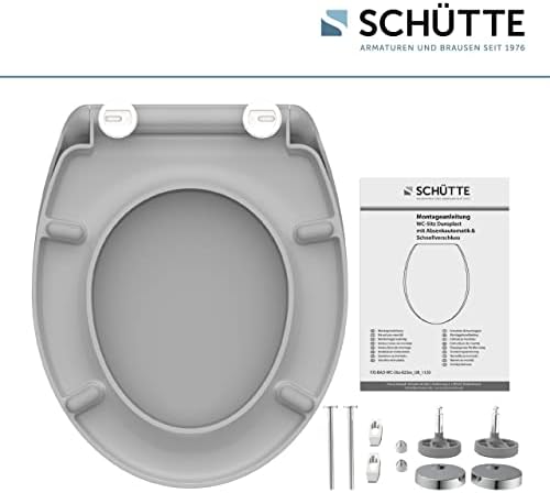 SCHÜTTE STONE WC-Sitz Duroplast mit Absenkautomatik & Schnellverschluss - ideale Reinigung, Belastung 150 kg, Steinmotiv