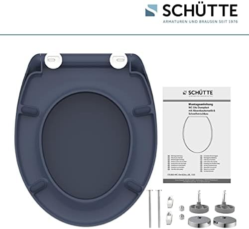 SCHÜTTE STONE WC-Sitz Duroplast mit Absenkautomatik & Schnellverschluss - ideale Reinigung, Belastung 150 kg, Steinmotiv
