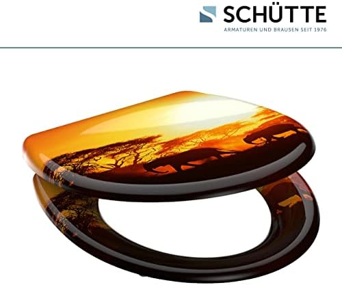 SCHÜTTE STONE WC-Sitz Duroplast mit Absenkautomatik & Schnellverschluss - ideale Reinigung, Belastung 150 kg, Steinmotiv