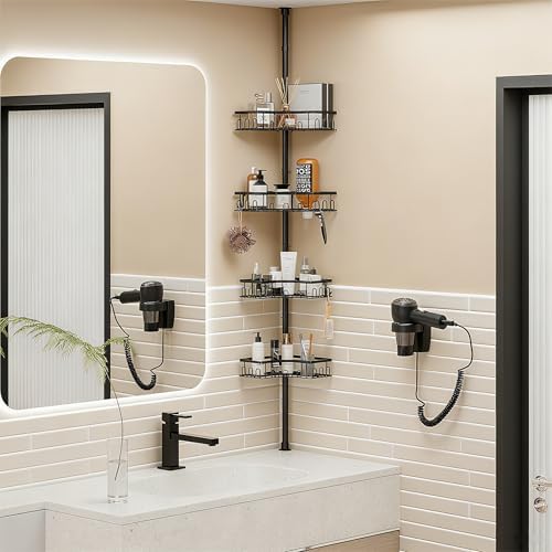 Duschablage ohne Bohren - Silbernes Duschregal für Shampoo & Badzubehör im Badezimmer