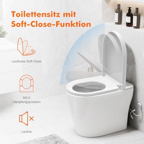 Ibergrif WC-Sitz mit Absenkautomatik, antibakteriell und einfach zu montieren – ideal für jedes Badezimmer!