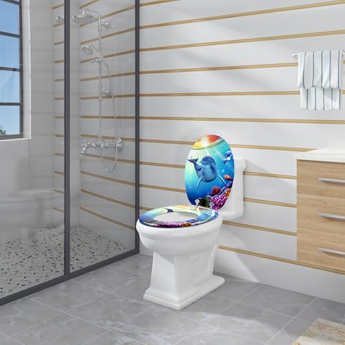 Toilettendeckel Holz mit Absenkautomatik - Leichter zu reinigender WC Sitz mit Quick-Release für modernes Baddesign