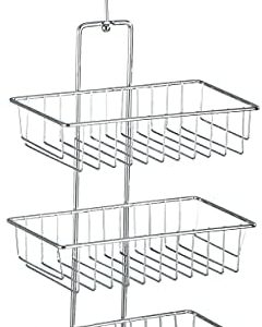 WENKO Duschcaddy 3 Etagen – praktische Duschablage ohne Bohren, verchromter Stahl für Bad und Dusche
