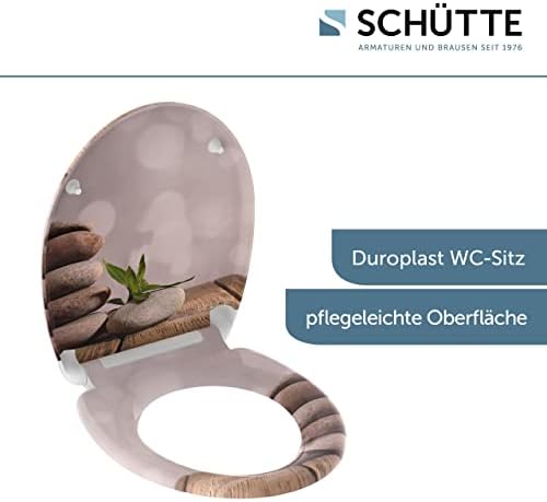 SCHÜTTE STONE WC-Sitz Duroplast mit Absenkautomatik & Schnellverschluss - ideale Reinigung, Belastung 150 kg, Steinmotiv