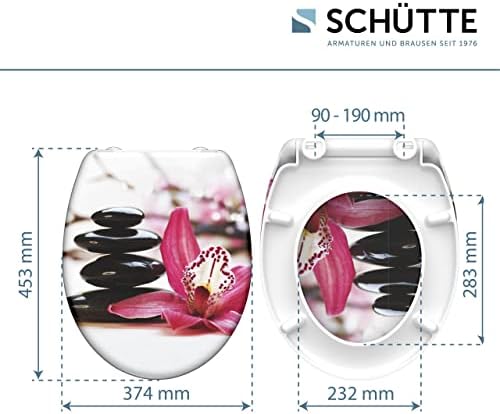 SCHÜTTE STONE WC-Sitz Duroplast mit Absenkautomatik & Schnellverschluss - ideale Reinigung, Belastung 150 kg, Steinmotiv