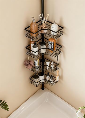 Duschablage ohne Bohren - Silbernes Duschregal für Shampoo & Badzubehör im Badezimmer