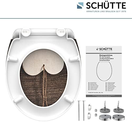 SCHÜTTE STONE WC-Sitz Duroplast mit Absenkautomatik & Schnellverschluss - ideale Reinigung, Belastung 150 kg, Steinmotiv