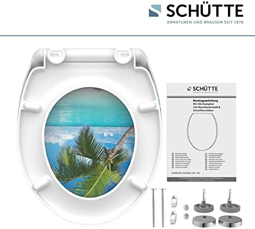 SCHÜTTE STONE WC-Sitz Duroplast mit Absenkautomatik & Schnellverschluss - ideale Reinigung, Belastung 150 kg, Steinmotiv