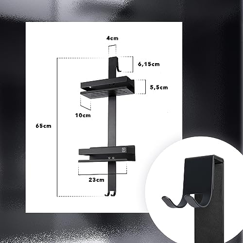 BENKSTEIN Duschablage 2er-Set | Duschregal zum Kleben oder Bohren | Praktische Halterung für Duschgel & Shampoo in Ihrem
