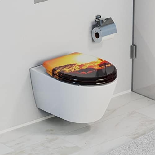 SCHÜTTE STONE WC-Sitz Duroplast mit Absenkautomatik & Schnellverschluss - ideale Reinigung, Belastung 150 kg, Steinmotiv