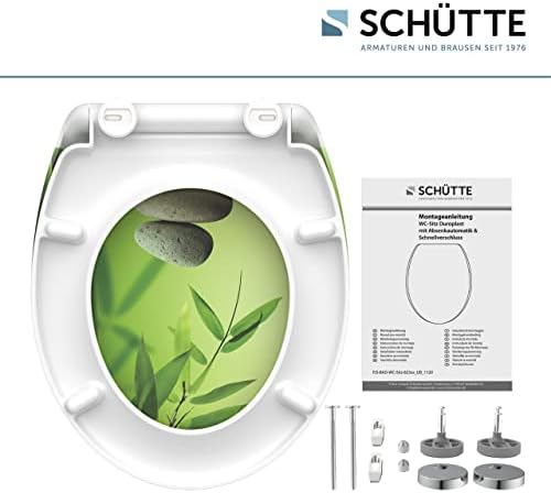 SCHÜTTE STONE WC-Sitz Duroplast mit Absenkautomatik & Schnellverschluss - ideale Reinigung, Belastung 150 kg, Steinmotiv