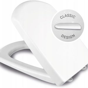 Ramm Toilettensitz mit Absenkautomatik | Antibakterieller Duroplast WC Sitz für Cersanit Carina | Einfaches Anbringen fü